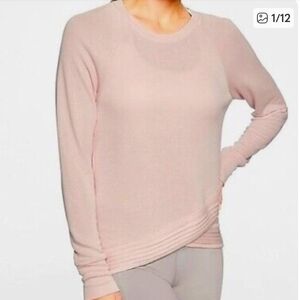Athleta Serenity Crossover Pullover In Ballerina Pink Size M